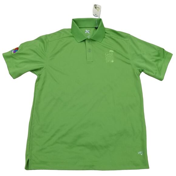 Callaway Golf Polo Shirt Size L Embroidered Short Sleeves Bright Green UPF15 NWT - Picture 8 of 8